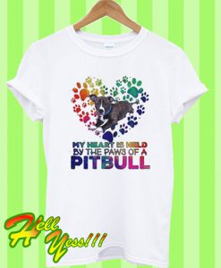 My heart is held by the paws of a pitbull T Shirt