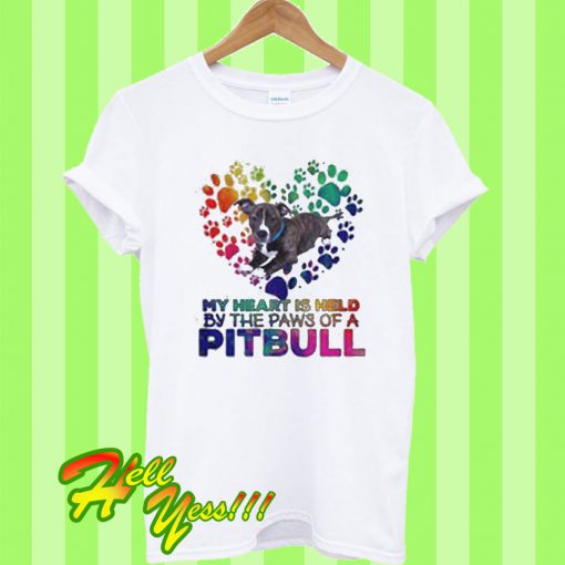 My heart is held by the paws of a pitbull T Shirt