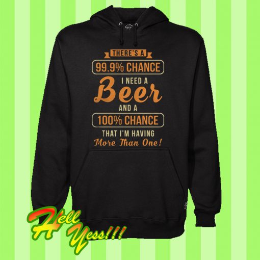 There's a 99% chance I need beer and a 100% chance that I'm having more than one Hoodie