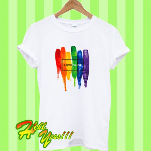 Watercolor LGBT Love Wins Rainbow Paints T Shirt