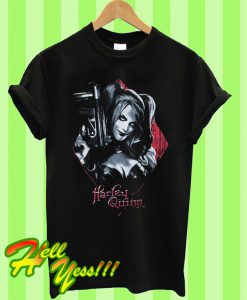 Batman Harley Quinn Men's Black Gun Pose T Shirt