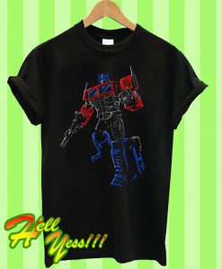 Brush Stroked Optimus Prime Transformers T Shirt