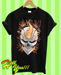 Ghost Rider Men's Black Flaming Skull T Shirt