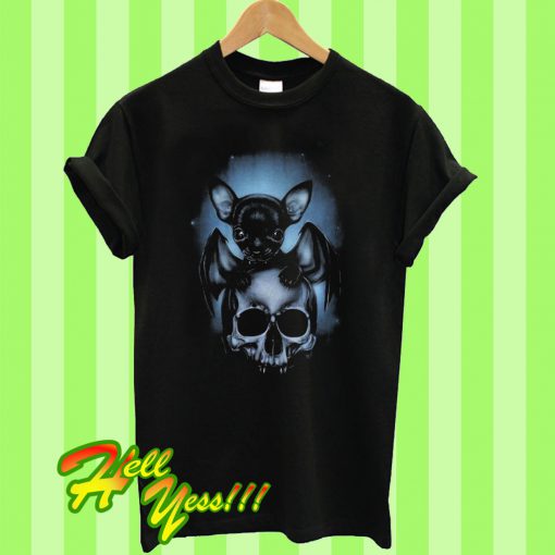 Halloween Bat hug skull T Shirt