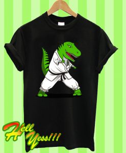 Karate T-Rex Dinosaur Fighter Funny Ninja T Shirt