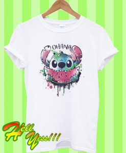 Stitch eat Ohana Watercolormelon T Shirt