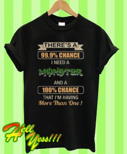 There’s a 99.9% chance I need a Monster and a 100% chance T Shirt
