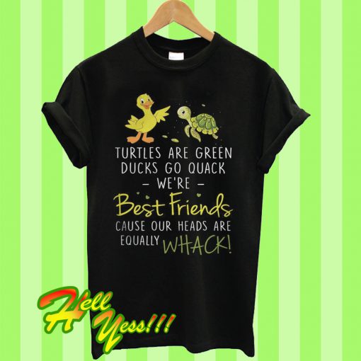 Turtles are green ducks go quack we’re best friend cause our heads are equally whack T Shirt