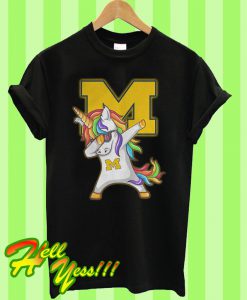 Unicorn dabbing University of Michigan T Shirt