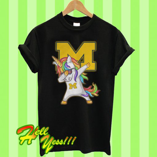 Unicorn dabbing University of Michigan T Shirt