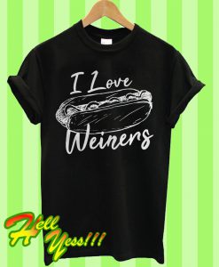 I Love Weiners Hot Dog T Shirt