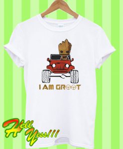 Jeep car and Groot I am Groot T Shirt