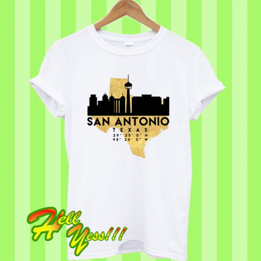 San Antonio Texas Skyline Map Art Kids T Shirt