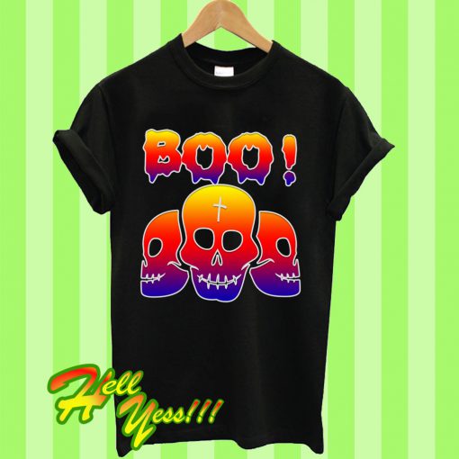 Boo Halloween Skull T Shirt