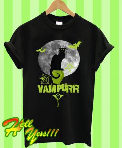 Halloween Scary Black Cat Vintage Horror Vampurr Gift T Shirt