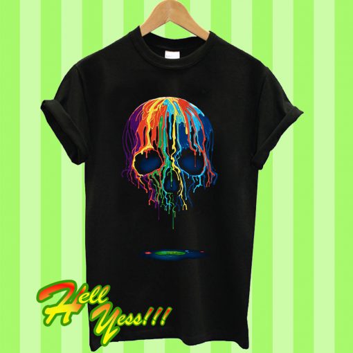 Skulls Melting Skull Black Athletic T Shirt