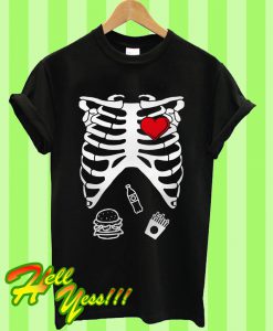 Spooky Skeleton Costume Junk Food T Shirt