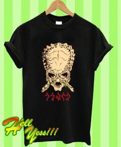 Predator Skull And Red Signs T Shirt