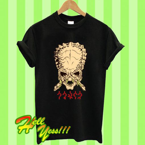 Predator Skull And Red Signs T Shirt