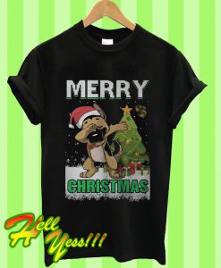 German Shepherd Dabbing Claus Merry Ugly Christmas T Shirt