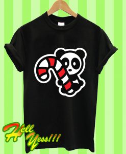 Panda Candy Cane Christmas Bambu Brand Holiday T Shirt