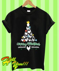 Merry Christmas Chicken Tree Holiday T Shirt