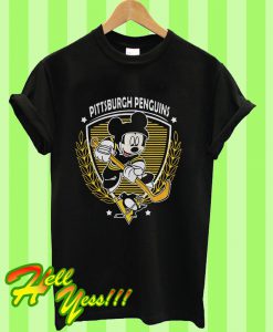 NHL Hockey Mickey Mouse Team Pittsburgh Penguins T Shirt