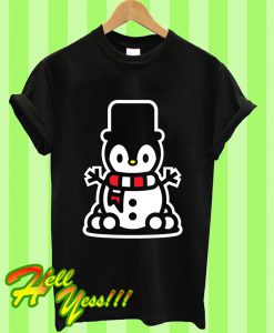 Penguin Snowman Christmas Bambu Brand Holiday T Shirt