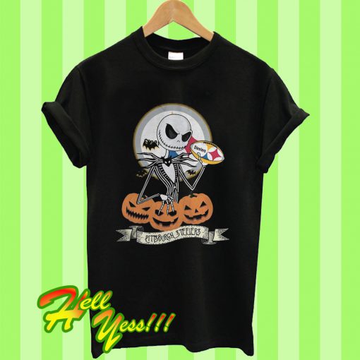 NFL Halloween Pittsburgh Steelers Jack Skellington T Shirt