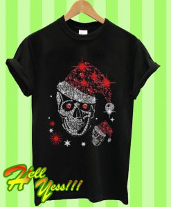 Skull Rhinestone Christmas T Shirt