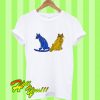 Abba Blue and Yellow Cat T Shirt