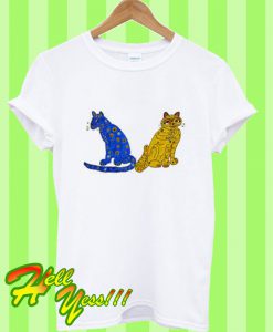 Abba Blue and Yellow Cat T Shirt