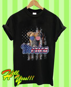 American Flag America 4th Of July Dog Patriotic Boxer T Shirt