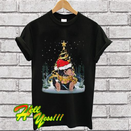 Niffler Santa Hat Christmas Tree Under Snow T Shirt