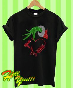 Grinch Hand Holding Love Hair Stylist T Shirt