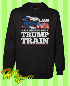 All Board The Trump Train 2020 Patriotic U.S Flag Hoodie