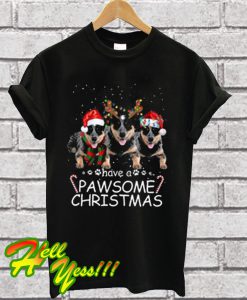 Heeler Pawsome Christmas Dog Lovers T Shirt