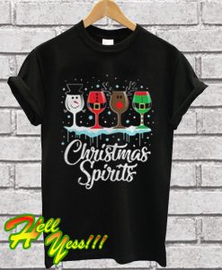 Glass Of Wine Christmas Spirits T Shirt