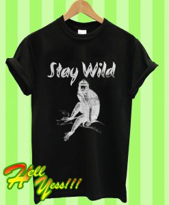 Stay Wild Distressed Monkey T Shirt