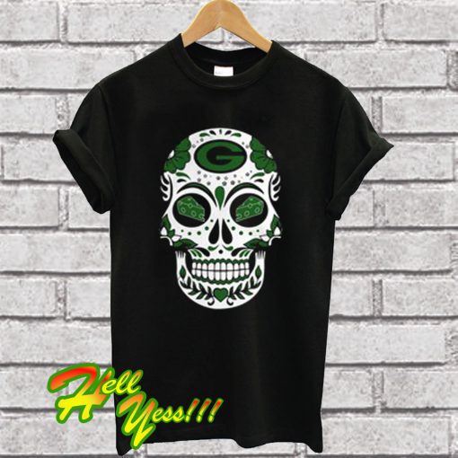 Green Bay Packers Sugar Skull With Cheese Eyes T Shirt