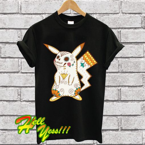 Pikachu PopMuerto Pokemon & Day Of The Dead Mashup T Shirt