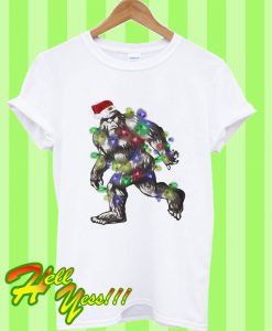 Bigfoot Santa Light Christmas T Shirt