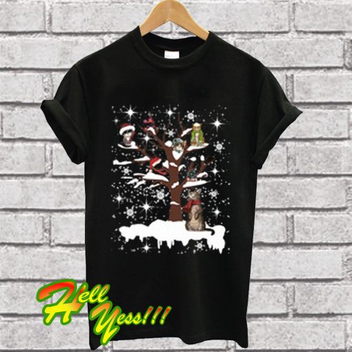 Cat Winter Christmas Tree Cat Lovers T Shirt