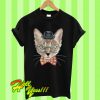 Geek Nerd Funny Cat Bow Tie T Shirt