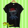 Stitch Rhinestone Santa Hat Christmas T Shirt