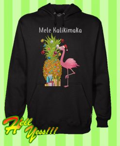 Mele Kalikimaka Flamingo Christmas Pineapple Hoodie