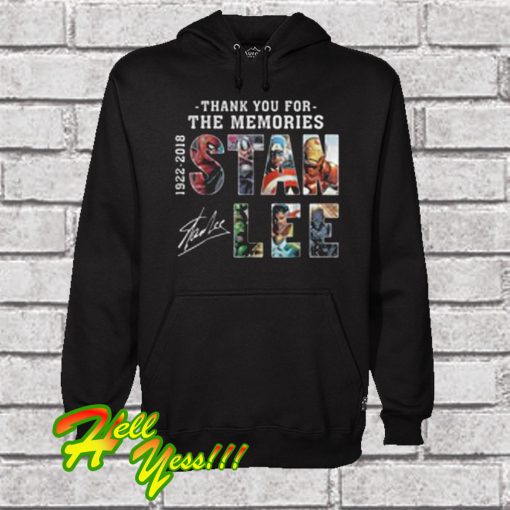 Original Stan Lee Text Graphic Thank You For The Memories Hoodie