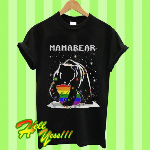 Mama Bear Hugs LGBT Son Christmas T Shirt