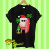 Santa ClausSurfing Hawaiian Christmas T Shirt