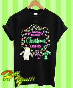 Penguin Christmas Lights T Shirt